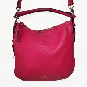 Kate Spade New York Women's Pebbled Leather Crossbody Bag Pink Expandable Purse